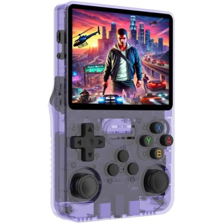 Konsol Plus R36S Retro El Oyun Konsolu 3,5 inç IPS Ekran 15 000 Oyun 64 Gb Mor