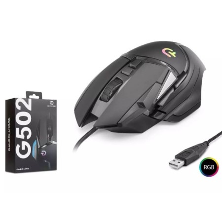 Nodar G502 Gaming Mouse Kablolu 7200 Dpi 6 Tuş Rgb Oyuncu Mouse Siyah