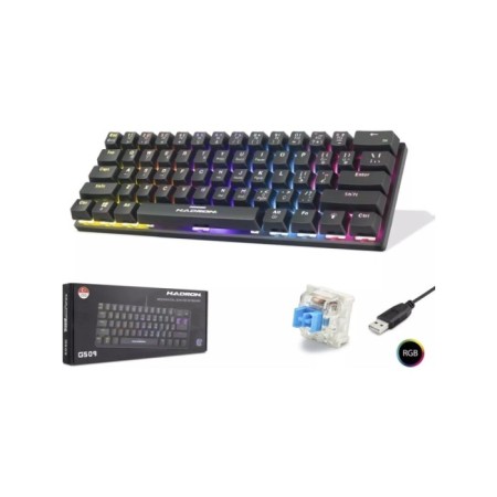 Hadron G509B Kablolu Oyuncu Mini Klavye Mekanik Blue Switch Rgb Q Siyah