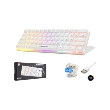 Hadron G508B Kablolu Oyuncu Mini Klavye Mekanik Blue Switch Rgb Q Beyaz